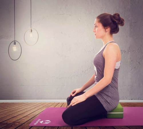Yogablock EVA 2er Set mit Yogagurt Yoga Pilates für Anfänger u Fortgeschrittene 